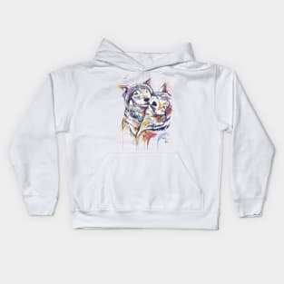 WOLF Colorful Watercolor Kids Hoodie